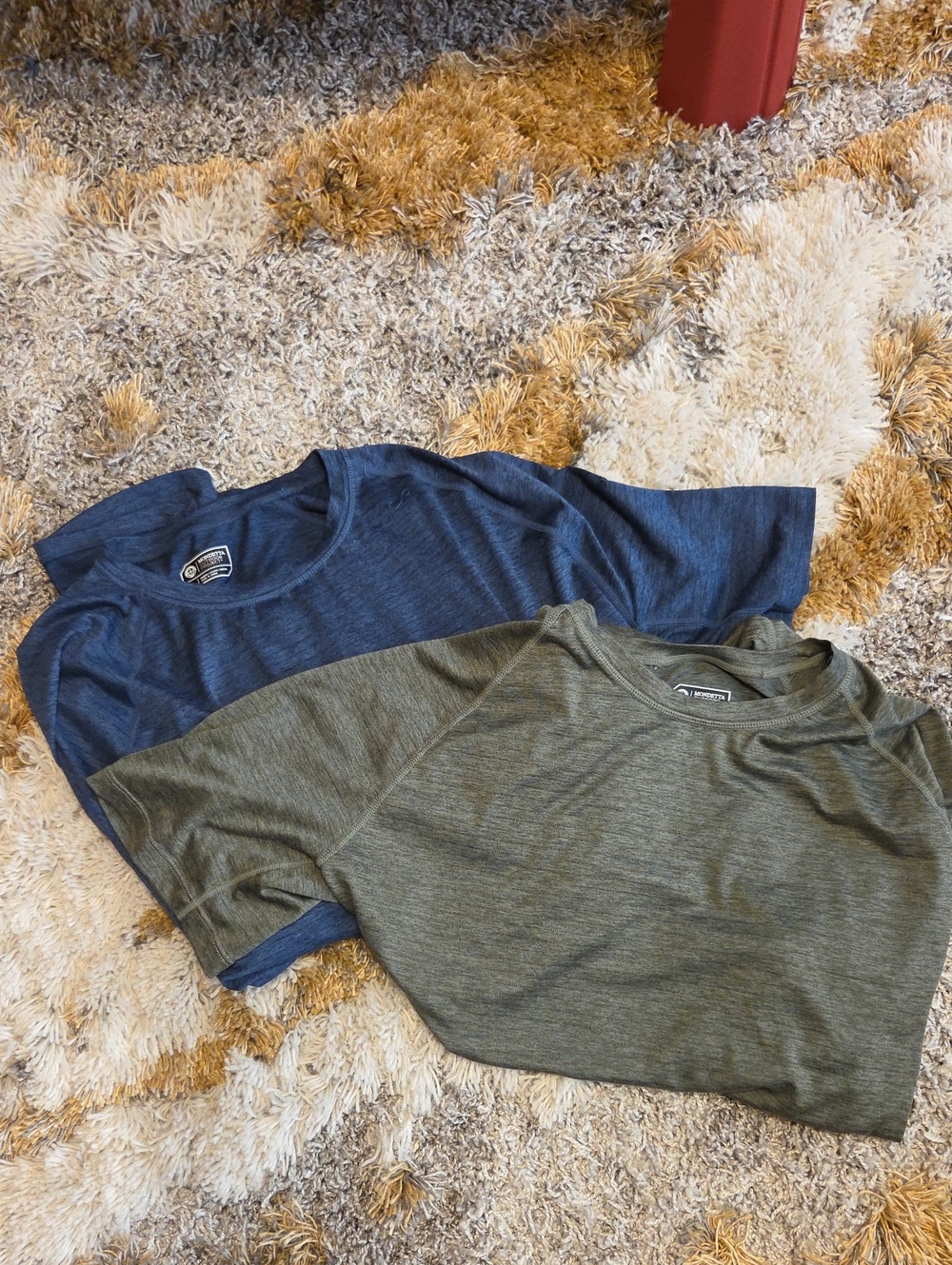 Mondetta Mens Short Sleeve Crew Tee — Olive Green & Navy Set
